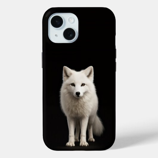 Schwarzes 4 Luxe iPhone 15 Case, Elfenbein-Polarfu Case-Mate iPhone Hülle (Rückseite)