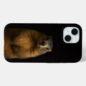 Schwarzes 4 Luxe iPhone 15 Case, Fluffy Marmot Case-Mate iPhone Hülle (Rückseite (Horizontal))