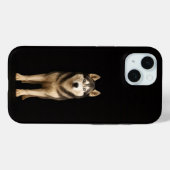 Schwarzes 4 Luxe iPhone 15 Case, Icy Elite Husky Case-Mate iPhone Hülle (Rückseite (Horizontal))