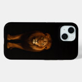 Schwarzes 4 Luxe iPhone 15 Case, Majestätischer Lö Case-Mate iPhone Hülle (Rückseite (Horizontal))