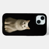 Schwarzes 4 Luxe iPhone 15 Case-Mate, Angora-Katze Case-Mate iPhone Hülle (Rückseite (Horizontal))