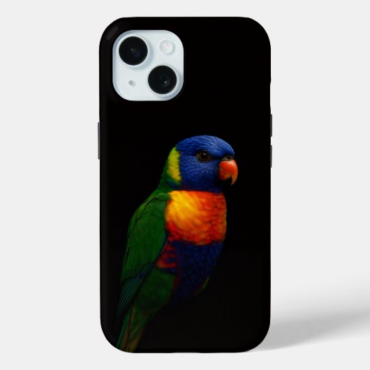 Schwarzes 4 Luxe iPhone 15 Case-Mate, Lorikeet-Pap Case-Mate iPhone Hülle (Rückseite)