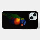 Schwarzes 4 Luxe iPhone 15 Case-Mate, Lorikeet-Pap Case-Mate iPhone Hülle (Rückseite (Horizontal))