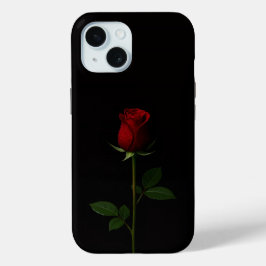 Schwarzes 4 Luxe iPhone 15 Case, Samtrote Rose Case-Mate iPhone Hülle