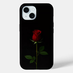 Schwarzes 4 Luxe iPhone 15 Case, Samtrote Rose Case-Mate iPhone Hülle