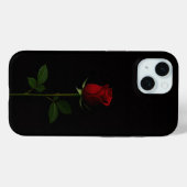 Schwarzes 4 Luxe iPhone 15 Case, Samtrote Rose Case-Mate iPhone Hülle (Rückseite (Horizontal))