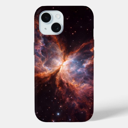 Schwarzes 4 Luxe iPhone 15 Case, Schmetterlingsneb Case-Mate iPhone Hülle (Rückseite)