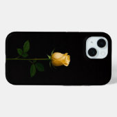 Schwarzes 4 Luxe iPhone 15 Case, sonnengelbe Rose Case-Mate iPhone Hülle (Rückseite (Horizontal))