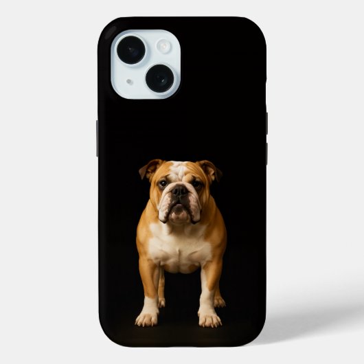 Schwarzes 4 Luxe iPhone 15 Case, Stamina Bulldog Case-Mate iPhone Hülle (Rückseite)