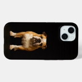 Schwarzes 4 Luxe iPhone 15 Case, Stamina Bulldog Case-Mate iPhone Hülle (Rückseite (Horizontal))