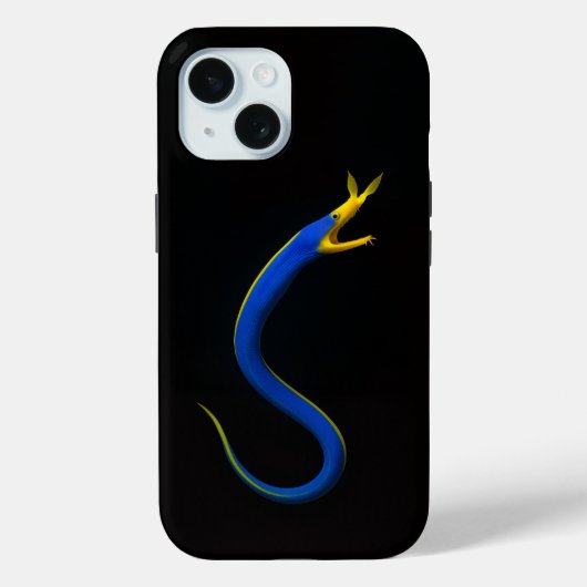 Schwarzes 4 Luxe iPhone 15 Mate, Blauer Band-Aal Case-Mate iPhone Hülle (Rückseite)