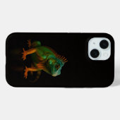 Schwarzes 4 Luxe iPhone 15 Mate, Grüner Leguan Case-Mate iPhone Hülle (Rückseite (Horizontal))