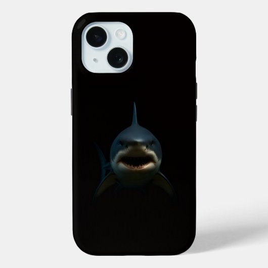 Schwarzes 4 Luxe iPhone 15 Mate, Weißer Hai Case-Mate iPhone Hülle (Rückseite)