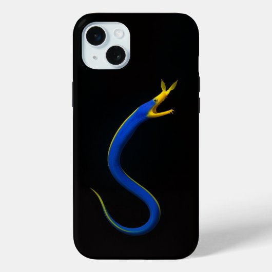 Schwarzes 4 Luxe iPhone 15 Plus, Blauer Band-Aal Case-Mate iPhone Hülle (Rückseite)