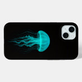 Schwarzes 4 Luxe iPhone 15 Plus, grüne Qualle Case-Mate iPhone Hülle (Rückseite (Horizontal))