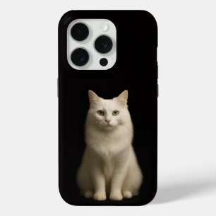 Schwarzes 4 Luxe iPhone 15 Pro Mate Angora-Katze Case-Mate iPhone Hülle