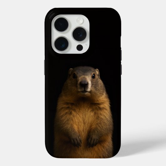 Schwarzes 4 Luxe iPhone 15 Pro Mate Fluffy Marmot Case-Mate iPhone Hülle (Rückseite)
