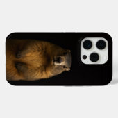 Schwarzes 4 Luxe iPhone 15 Pro Mate Fluffy Marmot Case-Mate iPhone Hülle (Rückseite (Horizontal))