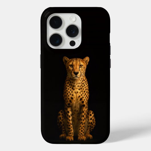 Schwarzes 4 Luxe iPhone 15 Pro Mate Gepard, Stroml Case-Mate iPhone Hülle (Rückseite)