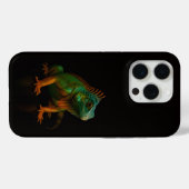 Schwarzes 4 Luxe iPhone 15 Pro Mate, Grüne Leguane Case-Mate iPhone Hülle (Rückseite (Horizontal))