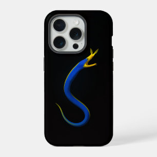 Schwarzes 4 Luxe iPhone 15 Pro Mate mit Blauem Ban Hülle