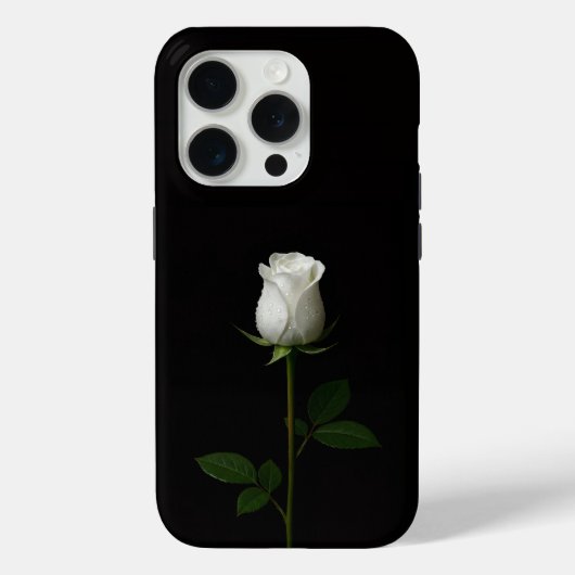 Schwarzes 4 Luxe iPhone 15 Pro Mate, Pure White Ro Case-Mate iPhone Hülle (Rückseite)