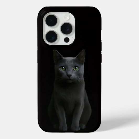 Schwarzes 4 Luxe iPhone 15 Pro Mate Russisch Blau  Case-Mate iPhone Hülle (Rückseite)
