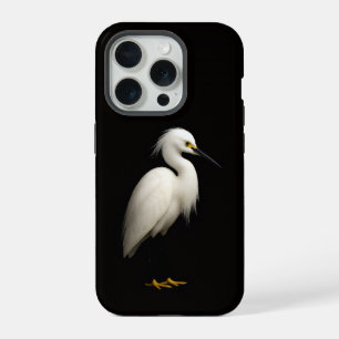 Schwarzes 4 Luxe iPhone 15 Pro Mate Seidenreiher Hülle