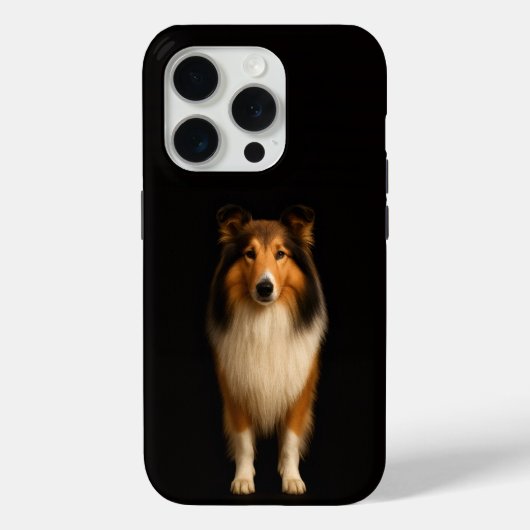 Schwarzes 4 Luxe iPhone 15 Pro Mate, treuer Collie Case-Mate iPhone Hülle (Rückseite)