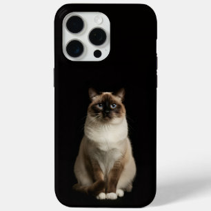 Schwarzes 4 Luxe iPhone 15 Pro Max, Birma-Katze Case-Mate iPhone Hülle