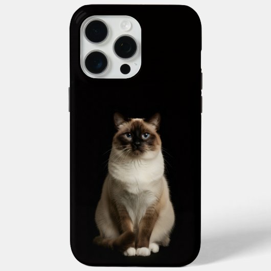 Schwarzes 4 Luxe iPhone 15 Pro Max, Birma-Katze Case-Mate iPhone Hülle (Rückseite)