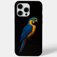 Schwarzes 4 Luxe iPhone 15 Pro Max, Blaugelber Ara