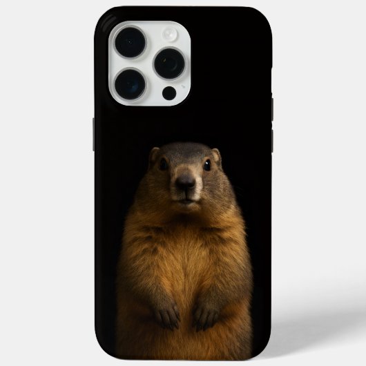 Schwarzes 4 Luxe iPhone 15 Pro Max, Fluffy Marmot Case-Mate iPhone Hülle (Rückseite)