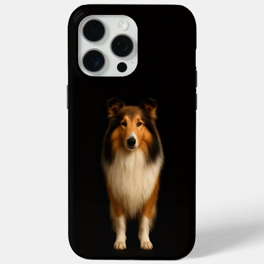 Schwarzes 4 Luxe iPhone 15 Pro Max, treuer Collie- Case-Mate iPhone Hülle (Rückseite)