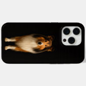 Schwarzes 4 Luxe iPhone 15 Pro Max, treuer Collie- Case-Mate iPhone Hülle (Rückseite (Horizontal))