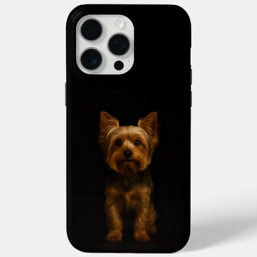 Schwarzes 4 Luxe iPhone 15 Pro Max, Yorkshire Terr Case-Mate iPhone Hülle (Rückseite)