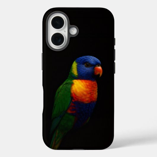 Schwarzes 4 Luxe iPhone 16 Case-Mate, Lorikeet Pap Case-Mate iPhone Hülle (Rückseite)
