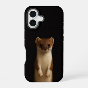 Schwarzes 4 Luxe iPhone 16 Mate, Elegantes Wiesel Hülle