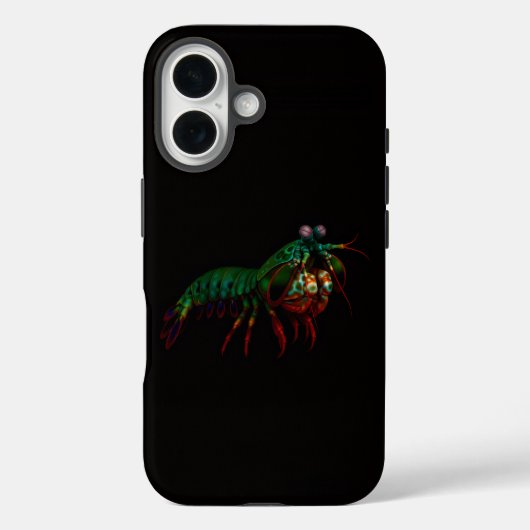 Schwarzes 4 Luxe iPhone 16 Mate, Fangschreckenkreb Case-Mate iPhone Hülle (Rückseite)