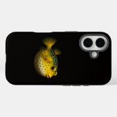 Schwarzes 4 Luxe iPhone 16 Mate, Gelber Kugelfisch Case-Mate iPhone Hülle (Rückseite (Horizontal))