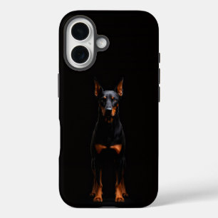 Schwarzes 4 Luxe iPhone 16 Mate, Guardian Doberman Hülle