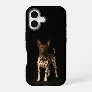 Schwarzes 4 Luxe iPhone 16 Mate, haarloser Terrier Hülle