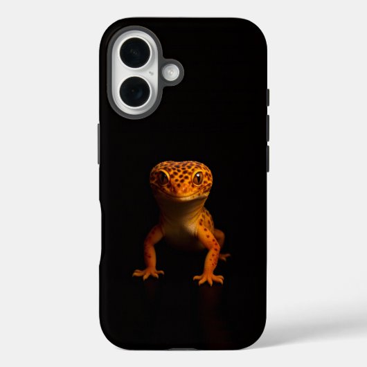 Schwarzes 4 Luxe iPhone 16 Mate, Leopardgecko Case-Mate iPhone Hülle (Rückseite)