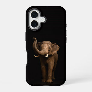 Schwarzes 4 Luxe iPhone 16 Mate, Mächtiger Elefant Hülle