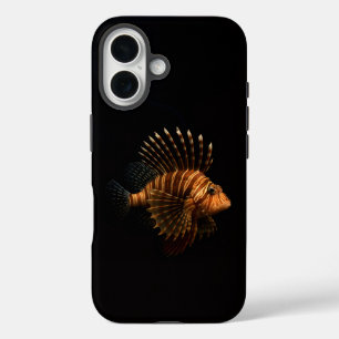 Schwarzes 4 Luxe iPhone 16 Mate, Roter Löwenfisch Hülle