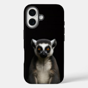 Schwarzes 4 Luxe iPhone 16 Mate, Sanfter Lemur Hülle
