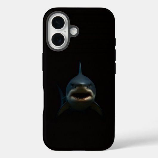 Schwarzes 4 Luxe iPhone 16 Mate, Weißer Hai Case-Mate iPhone Hülle (Rückseite)