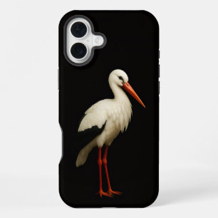 Schwarzes 4 Luxe iPhone 16 Plus, Anmutiger Storch Plus Hülle