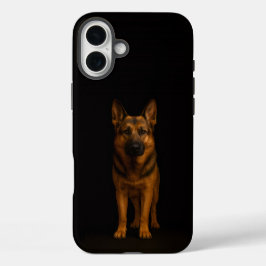 Schwarzes 4 Luxe iPhone 16 Plus, Deutscher Schäfer Plus Hülle