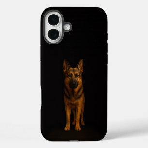 Schwarzes 4 Luxe iPhone 16 Plus, Deutscher Schäfer Plus Hülle